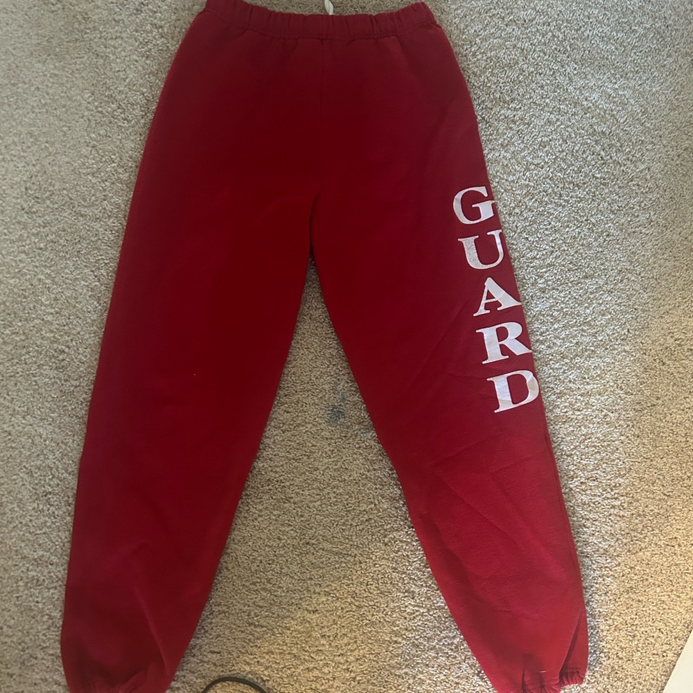 Red lifeguard sweatpants